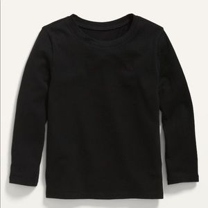 NWT Old Navy Unisex Solid Long Sleeve Tee, Black, 4T